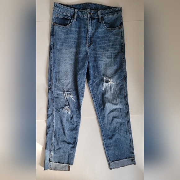 Lucky Brand Womens The High Rise Tomboy Medium Wash Distressed Jeans - Picture 1 of 10